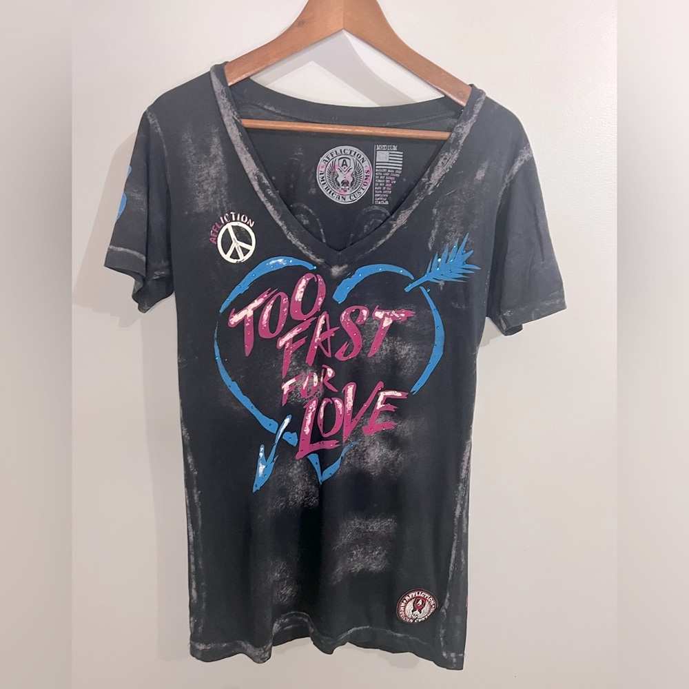 Affliction v neck Tee